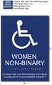 Non-Binary Women Restroom ADA Signs with Braille - 8" x 11" thumbnail