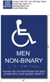 Non-Binary Men Restroom ADA Signs with Braille - 8" x 11" thumbnail