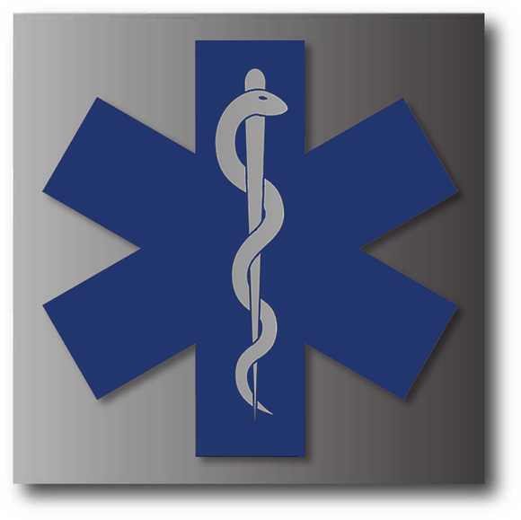 Star of Life Elevator Door Jamb Sign Brushed Aluminum