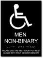 Non-Binary Men Restroom ADA Signs with Braille - 8" x 11" thumbnail