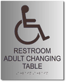 Restroom Adult Changing Table Sign - Brushed Aluminum - 8" x 10" thumbnail