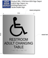 Restroom Adult Changing Table Sign - Brushed Aluminum - 8" x 10" thumbnail