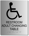 Restroom Adult Changing Table Sign - Brushed Aluminum - 8" x 10" thumbnail