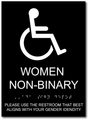 Non-Binary Women Restroom ADA Signs with Braille - 8" x 11" thumbnail