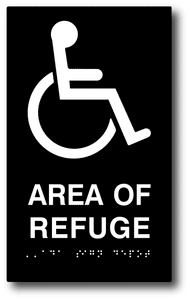 ADA-1037 Area Of Refuge ADA Signs - Blue