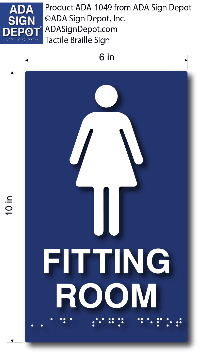 Womens Fitting Room Sign with Female Symbol, Tactile Words and Braille –  ADA Sign Depot