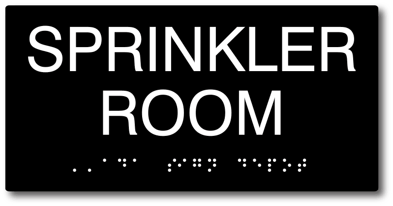 Sprinkler Room Sign - ADA Compliant Sprinkler Room Signs with Braille ...