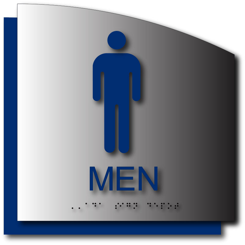 blue men bathroom logo