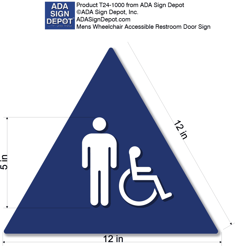Men's Restroom Door Sign with Male Symbol - ADA & California Title 24 – ADA  Sign Depot